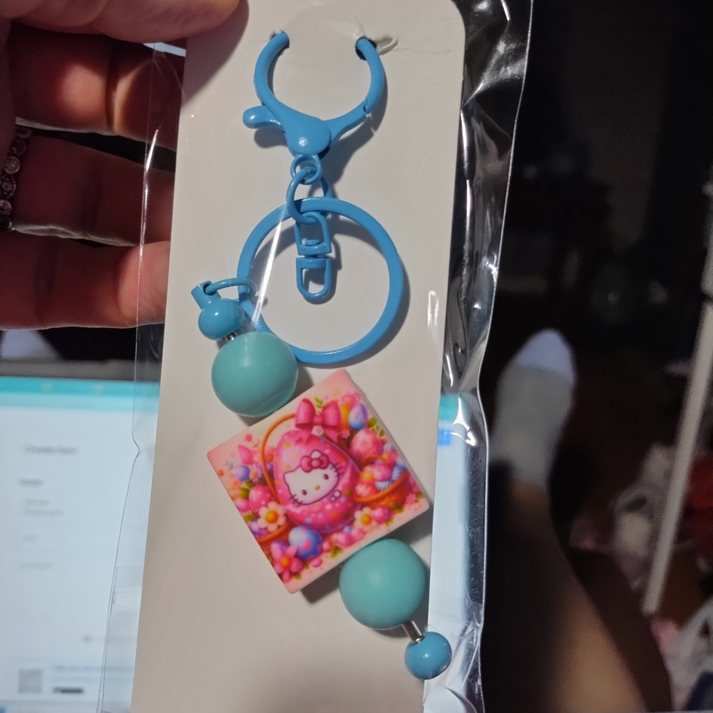 Hello Kitty Pink and Blue Kids Bag Charm Keyring
